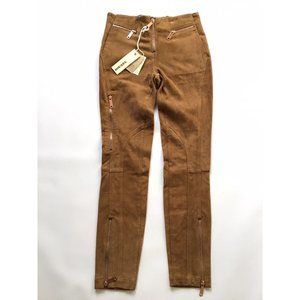 $898 Diesel Women's L-Molok Trousers Leather Skinny Jeans Stretch Size W24